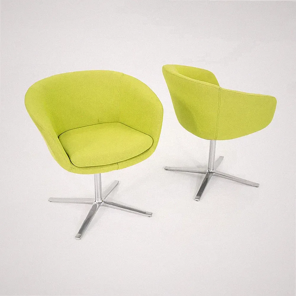 2012 Pearson Lloyd for Coalesse Walter Knoll Bob Swivel Chair in Green 2x Avail
