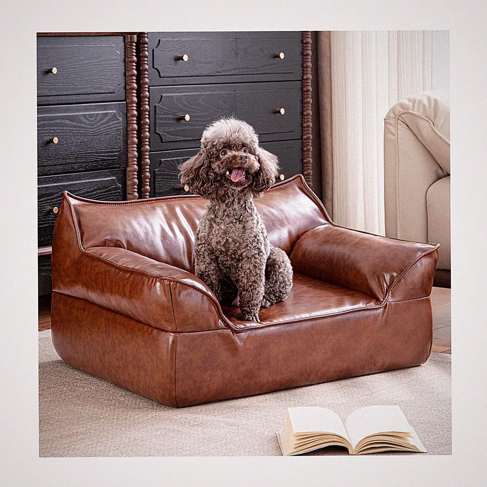 mid-century modern leather recliner small