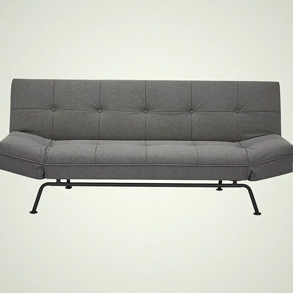 Abbyson Lindsey Sofa Bed Gray Convertible Futon Adjustable Arms Small Space 76"W