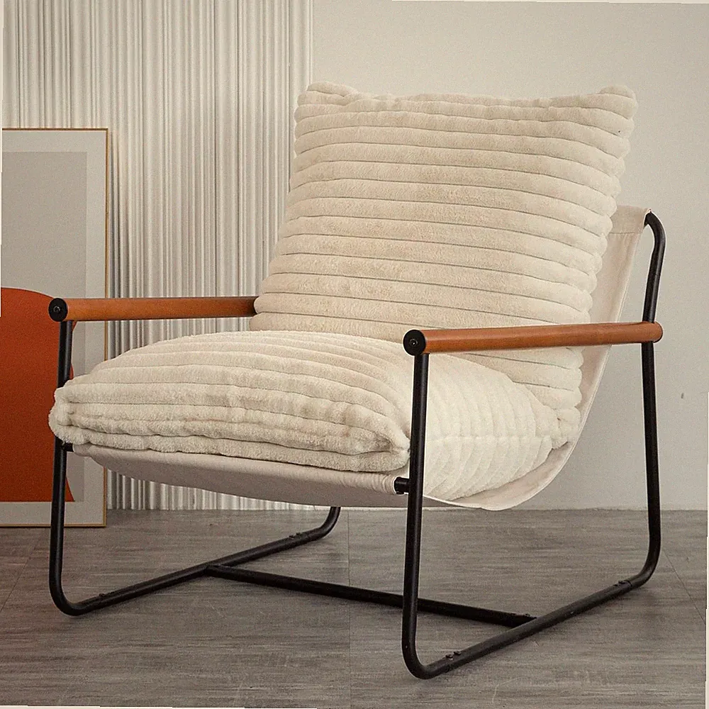 Accent Chair, Sherpa Arm Chair for Living Room, Mid Century Modern Accent Cha...