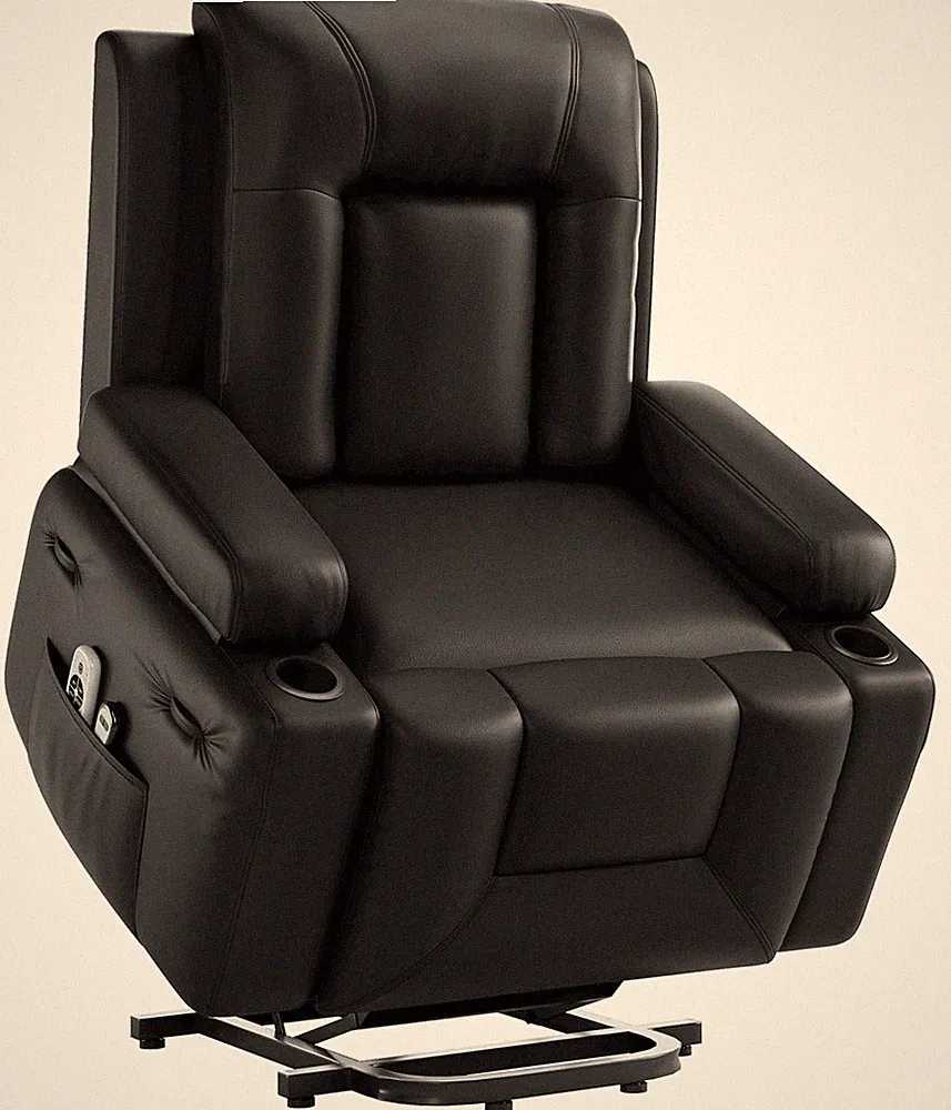 Comfortable Power Lift Chair w/ Faux Leather, 8-Point Massage,Heating & Footrest
