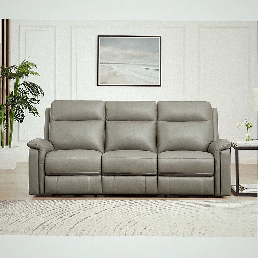 Hydeline Stanfield Zero Gravity Power Motion Recline Headrest Leather Sofa Couch
