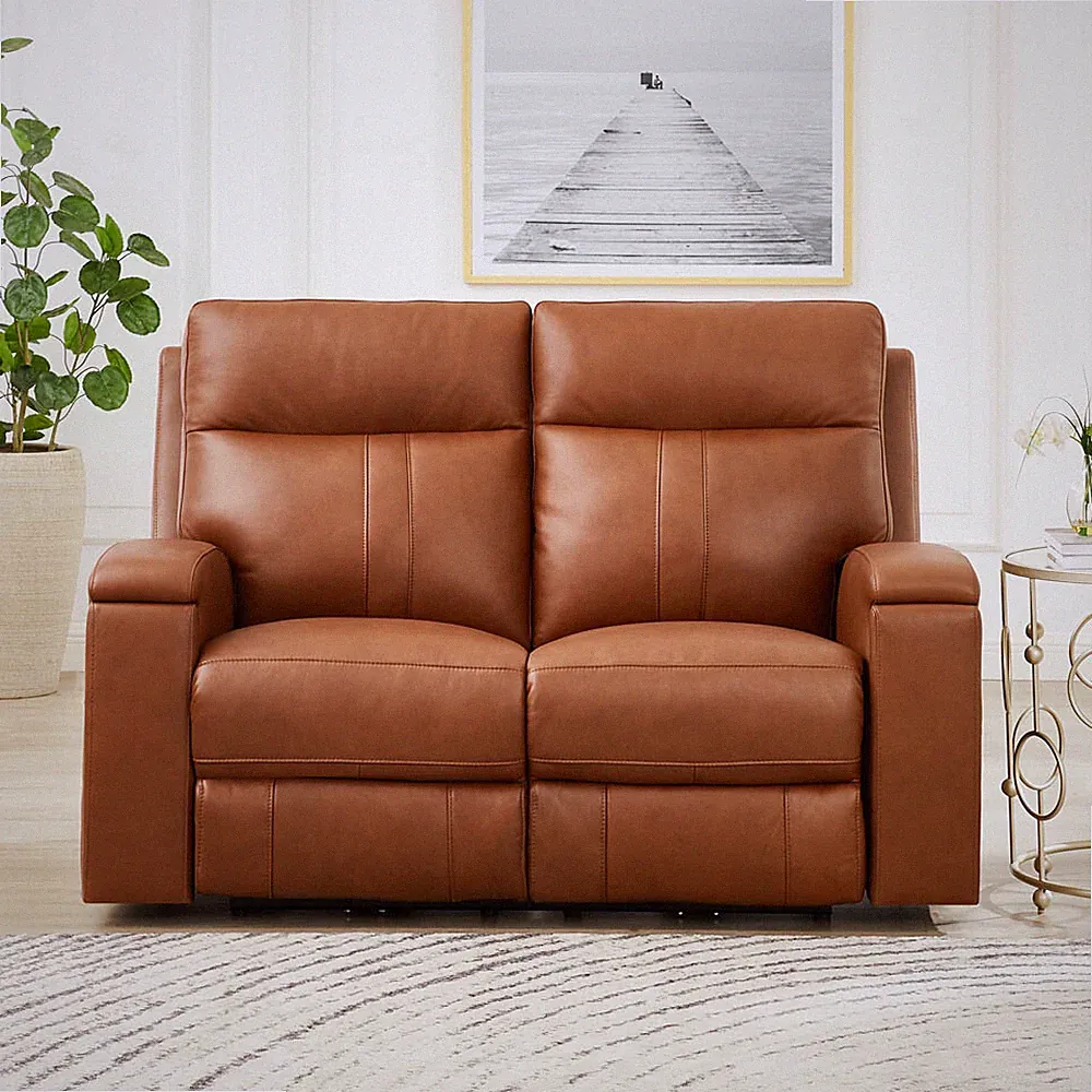 Hydeline Venice Zero Gravity Power Motion Recline Headrest Leather Loveseat