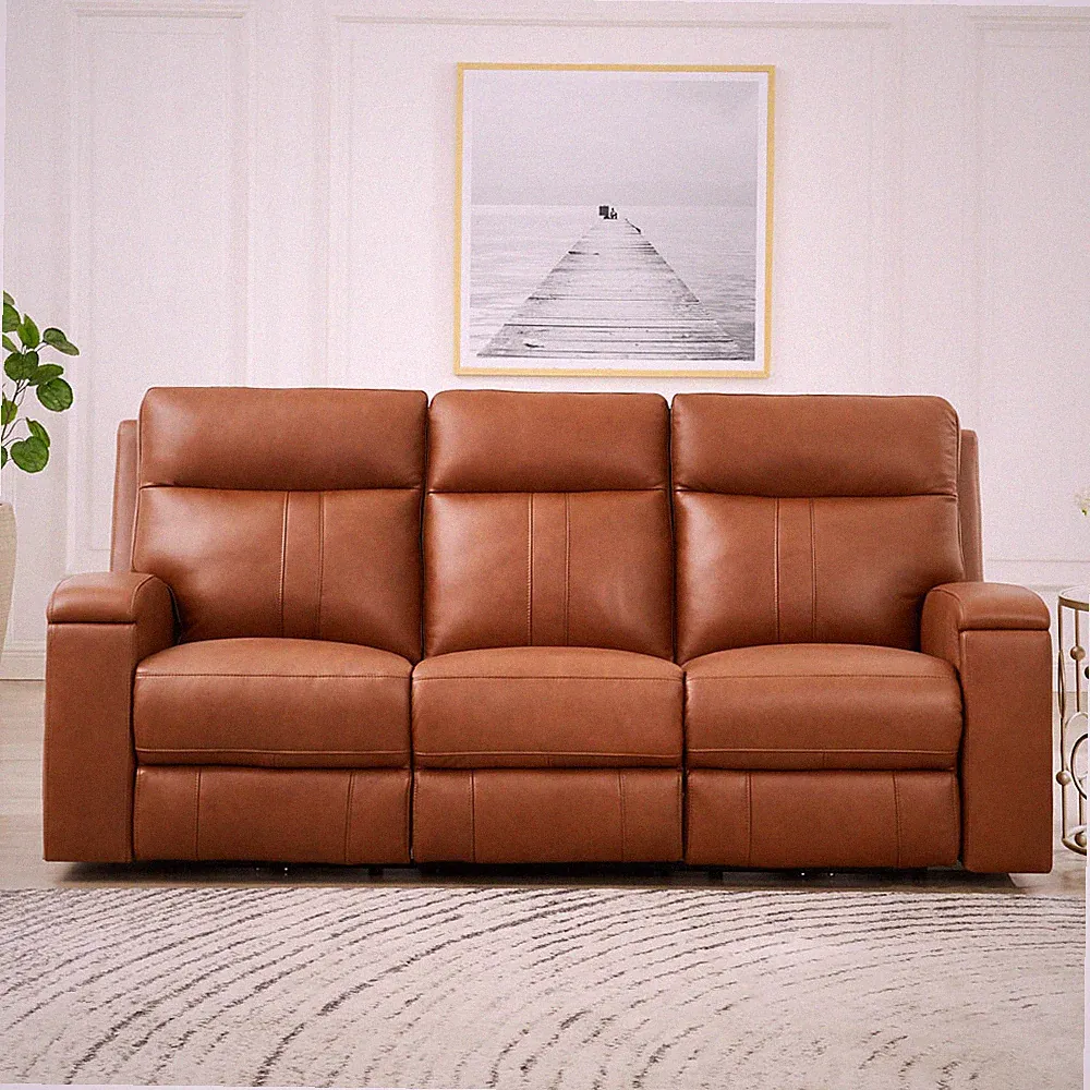 Hydeline Venice Zero Gravity Power Motion Recline Headrest Leather Sofa Couch