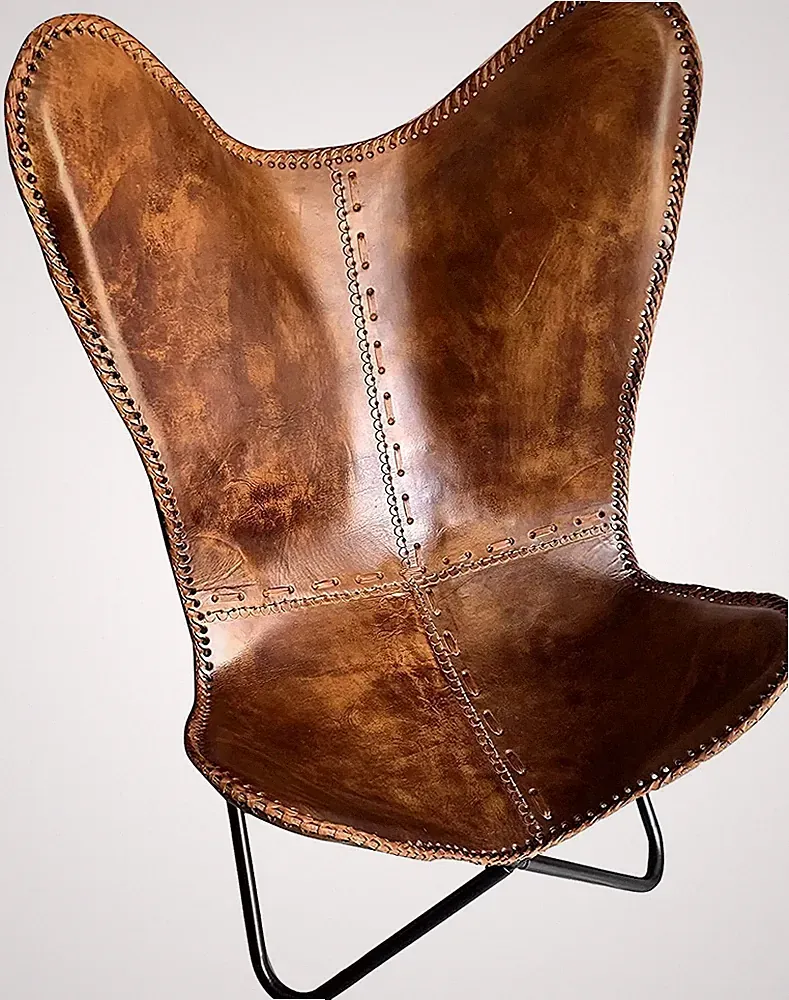 Leather Butterfly Relax Lounge Accent Chair Mid Century Modern Style Plw