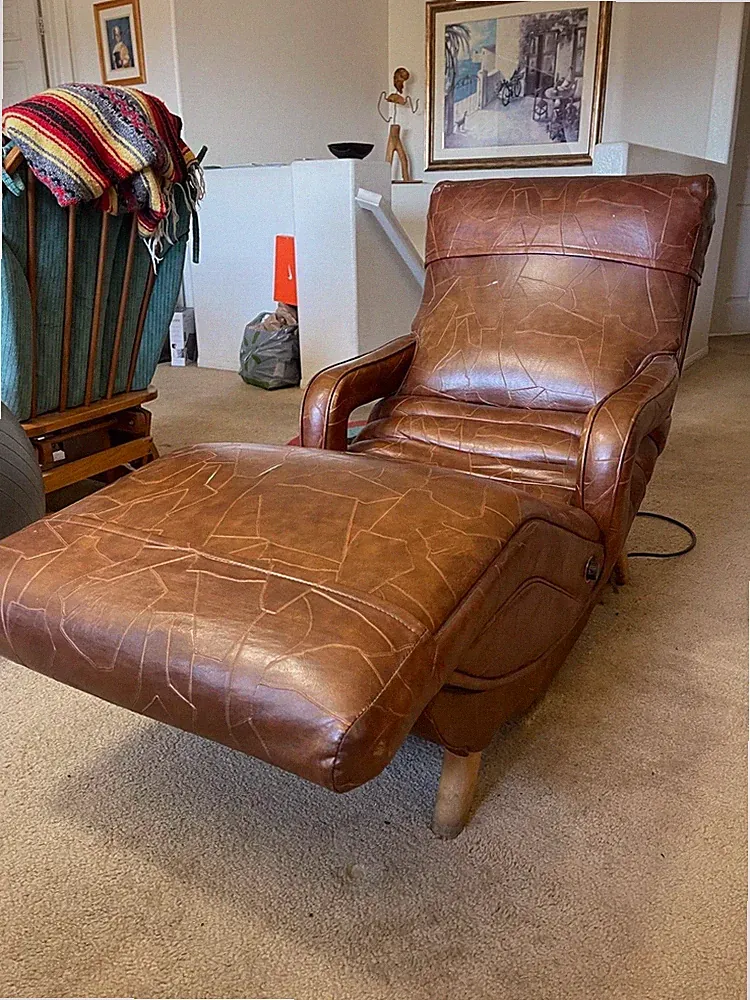 Mid Century Modern Contour Massage Recliner Chair Lounge Co .