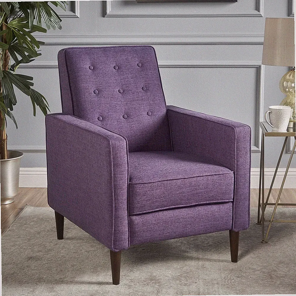 NEW-Fabric Recliner Chair Mid-Century Modern Recliner Pushback Single Recliner S