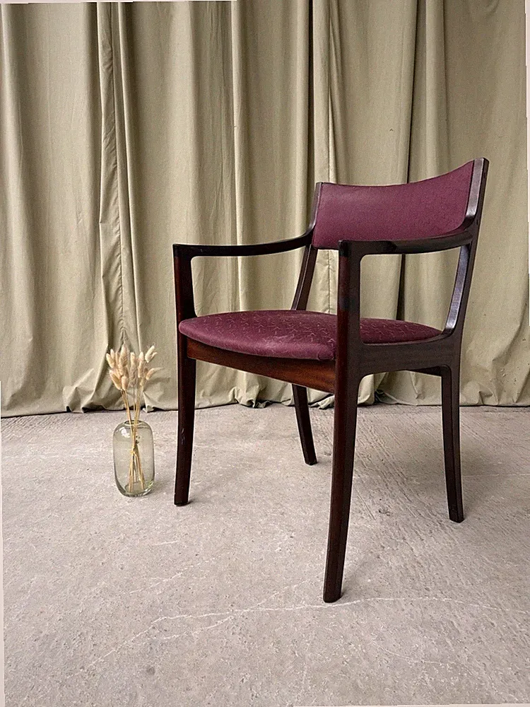 Vtg Mid Century Sculptured Desk Chair Armchair Fireside Carver Danish Retro R982